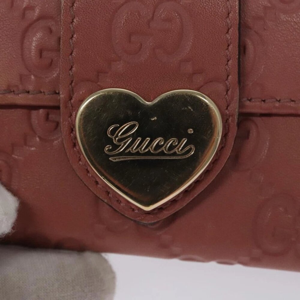 GUCCI GG Canvas Guccissima Key Case Leather Pink 203551 Auth am7751 - Picture 6 of 14
